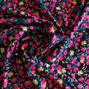 VISCOSA - 054 FIORELLINI ROSA E GIALLO FONDO NERO