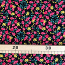 VISCOSA - 054 FIORELLINI ROSA E GIALLO FONDO NERO