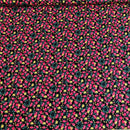 VISCOSA - 054 FIORELLINI ROSA E GIALLO FONDO NERO