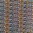 POPELINE DI COTONE FANTASIA - 066 FANTASIA ASTRATTA ARANCIONE E VIOLA