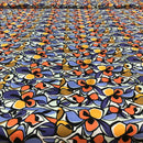 POPELINE DI COTONE FANTASIA - 066 FANTASIA ASTRATTA ARANCIONE E VIOLA