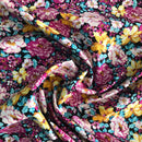 POPELINE DI COTONE FANTASIA - 067 FIORI COLORATI FONDO NERO