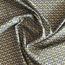 POPELINE DI COTONE FANTASIA - 073 ASTRATTO VERDE FONDO BIANCO