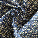 POPELINE DI COTONE FANTASIA - 074 ASTRATTO BLU FONDO BIANCO