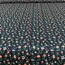 POPELINE DI COTONE FANTASIA - 078 FIORELLINI E RAMI FONDO BLU