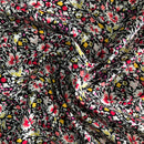 POPELINE DI COTONE FANTASIA - 081 FIORI FONDO NERO