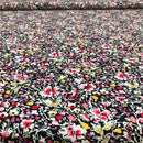 POPELINE DI COTONE FANTASIA - 081 FIORI FONDO NERO