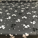 POPELINE DI COTONE FANTASIA - 084 FIORELLINO POIS FONDO GRIGIO