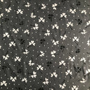 POPELINE DI COTONE FANTASIA - 084 FIORELLINO POIS FONDO GRIGIO