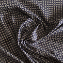 POPELINE DI COTONE FANTASIA - 089 ASTRATTO POIS BIANCO FONDO BLU