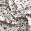 COTONE 100% - 114 ROSELLINE FONDO COLORATO TRE VARIANTI