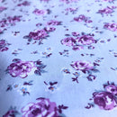 COTONE 100% - 114 ROSELLINE FONDO COLORATO TRE VARIANTI