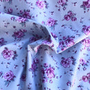 COTONE 100% - 114 ROSELLINE FONDO COLORATO TRE VARIANTI