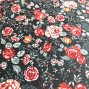 COTONE 100% - 122 FIORE ROSSO FONDO BLU