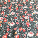 COTONE 100% - 122 FIORE ROSSO FONDO BLU