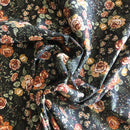 COTONE 100% - 123 FIORE BEIGE FONDO NERO