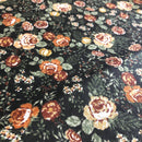 COTONE 100% - 123 FIORE BEIGE FONDO NERO