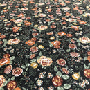 COTONE 100% - 123 FIORE BEIGE FONDO NERO