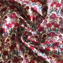 COTONE 100% - 124 FIORE ROSSO FONDO BEIGE