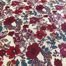 COTONE 100% - 124 FIORE ROSSO FONDO BEIGE