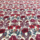 COTONE 100% - 124 FIORE ROSSO FONDO BEIGE