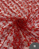 11 PIZZO RASCHEL FIOCCO ROSSO E ARGENTO LUREX