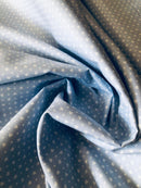 COTONE 100% - 133 CUORICINO POIS CELESTE - DUE VARIANTI