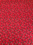 COTONE 100% - 143 ALBERELLO NATALE FONDO ROSSO