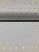 GABARDINE DI COTONE - 148 STELLINE ORO FONDO BIANCO