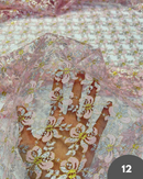 12 PIZZO RASCHEL FIOCCO ROSA E ARGENTO LUREX