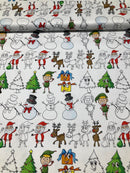 GABARDINE DI COTONE - 151 BABBO NATALE DA COLORARE