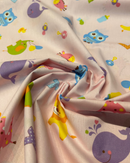 COTONE 100% - 168 ALFABETO ANIMALETTI FONDO ROSA