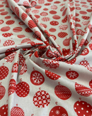 COTONE 100% - 183 PALLINE ROSSE FONDO BEIGE