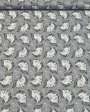 COTONE 100% - 197 UNICORNO BIANCO FONDO GRIGIO