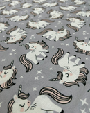 COTONE 100% - 197 UNICORNO BIANCO FONDO GRIGIO