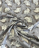 COTONE 100% - 197 UNICORNO BIANCO FONDO GRIGIO