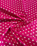 COTONE 100% - 201 STELLINE BIANCHE FONDO FUCSIA