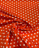 COTONE 100% - 202 STELLINE BIANCHE FONDO ARANCIO