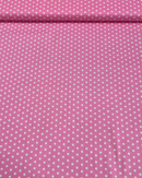 COTONE 100% - 203 STELLINE BIANCHE FONDO ROSA