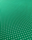 COTONE 100% - 207 FONDO VERDE POIS PICCOLO BIANCO