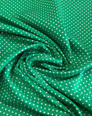 COTONE 100% - 207 FONDO VERDE POIS PICCOLO BIANCO