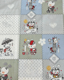 COTONE 100% H 240CM - 216 QUADRETTO ANIMALETTI CELESTE