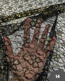 14 PIZZO RASCHEL FIORE NERO E ORO LUREX