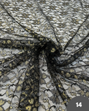 14 PIZZO RASCHEL FIORE NERO E ORO LUREX