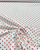 COTONE 100% - 231 CUORE ROSSO FONDO BIANCO