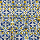 COTONE ARREDAMENTO - MAIOLICHE GIALLO/BLU 238 - DUE VARIANTI