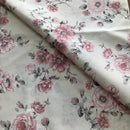 COTONE ARREDAMENTO - 242 ROSE CON FOGLIE GRIGIE - DUE VARIANTI