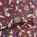 COTONE ARREDAMENTO - FANTASIA CANI FONDO MATTONE 031