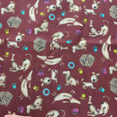 COTONE ARREDAMENTO - FANTASIA CANI FONDO MATTONE 031