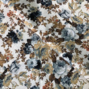 COTONE ARREDAMENTO - 251 FIORE AVION E FOGLIE MARRONE